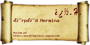 Árpád Hermina névjegykártya